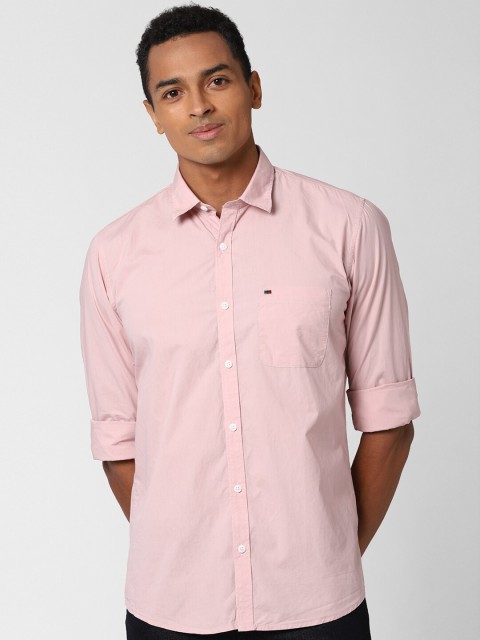 

Peter England Casuals Men Pink Slim Fit Pure Cotton Casual Shirt
