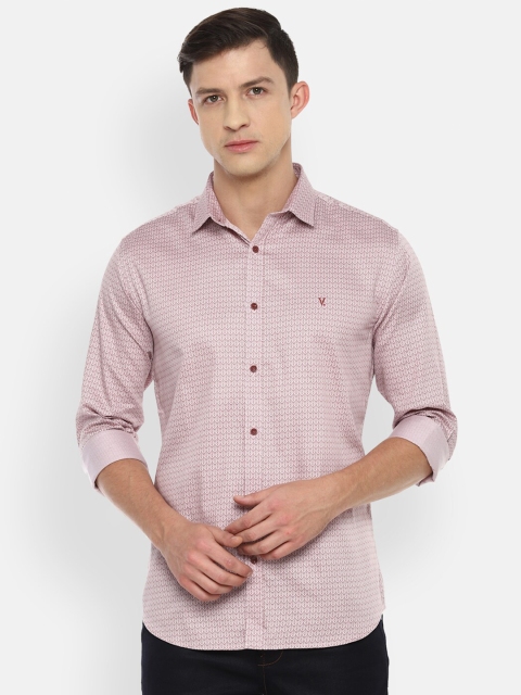 

V Dot Men Maroon Slim Fit Printed Casual Shirt