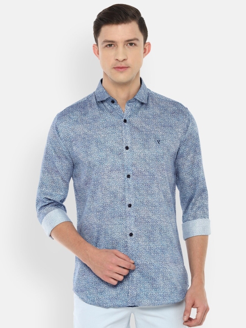 

V Dot Men Blue Slim Fit Printed Casual Shirt