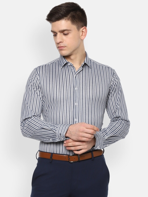

Van Heusen Men Grey Slim Fit Striped Formal Shirt