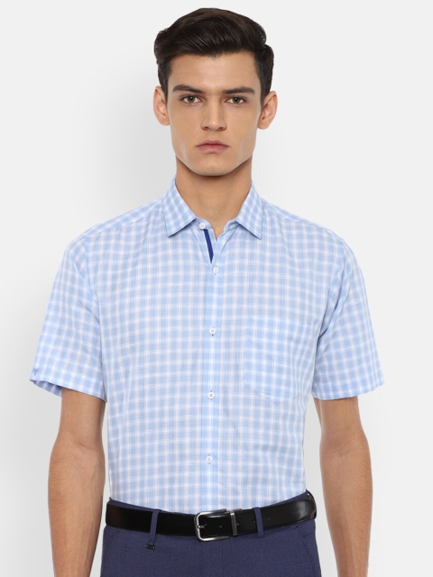 

Van Heusen Men Blue Checked Formal Shirt