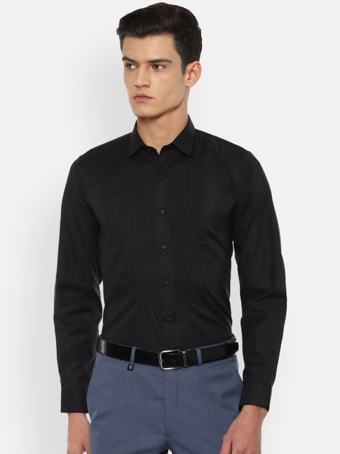 

Van Heusen Men Black Self Design Slim Fit Party Shirt