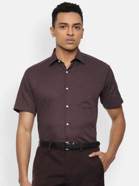 

Van Heusen Men Brown Printed Formal Shirt