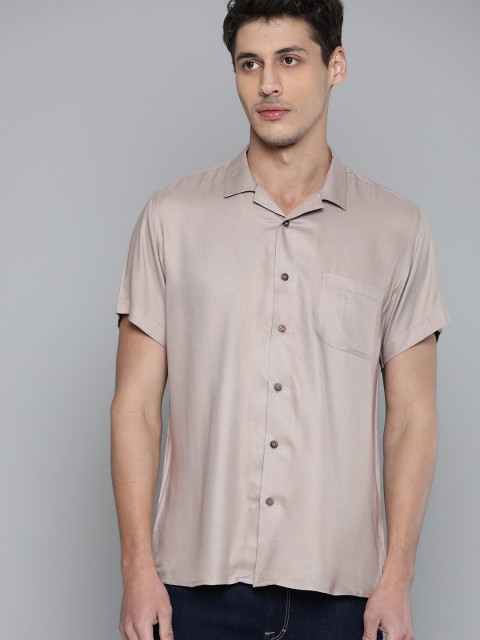 

DENNISON Men Brown Cotton Twill Slim Fit Casual Shirt