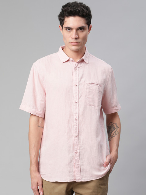 

Marks & Spencer Men Pink Casual Shirt