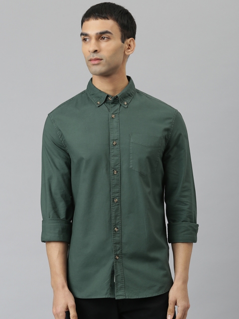 

Marks & Spencer Men Green Cotton Casual Shirt
