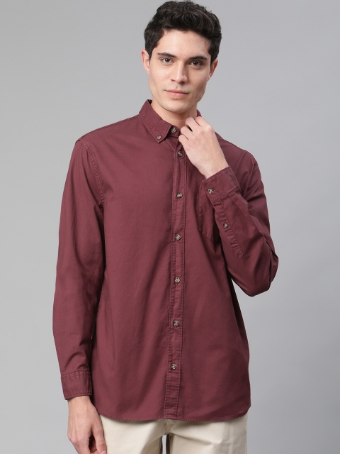 

Marks & Spencer Men Maroon Cotton Casual Shirt