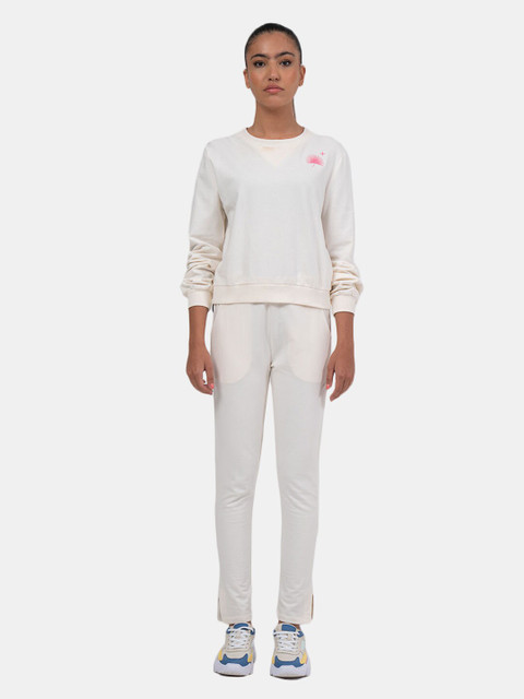 

BLUEAGE Women White Sweatshirt