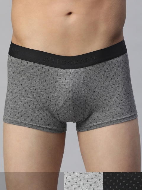 

Marks & Spencer Men Pack of 3 Printed Trunks T146090AGREY MIX, Grey