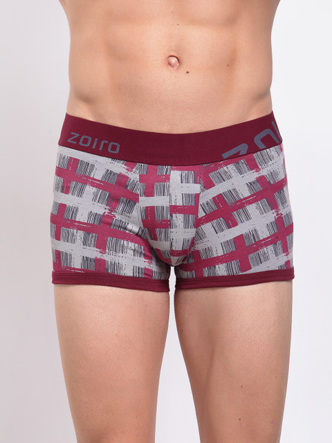 

Zoiro Men Maroon & Grey Printed Trunk 0082_1P_NINE IRON