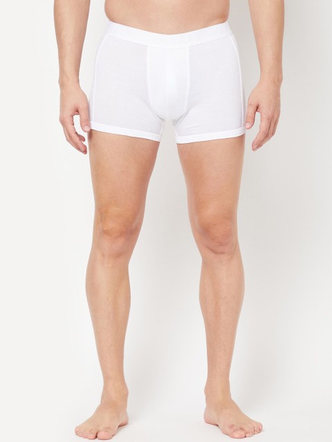 

Zoiro Men White Solid Pure Combed Cotton Trunk- 1012_1P_WHITE