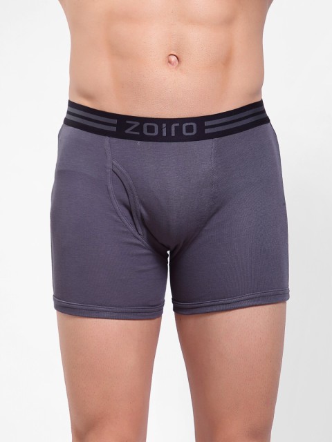 

Zoiro Men Charcoal Grey Solid Super Combed Cotton Trunks