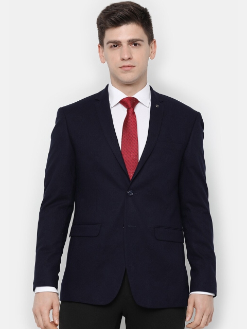 

Allen Solly Men Navy Blue Solid Slim Fit Single Breasted Blazer