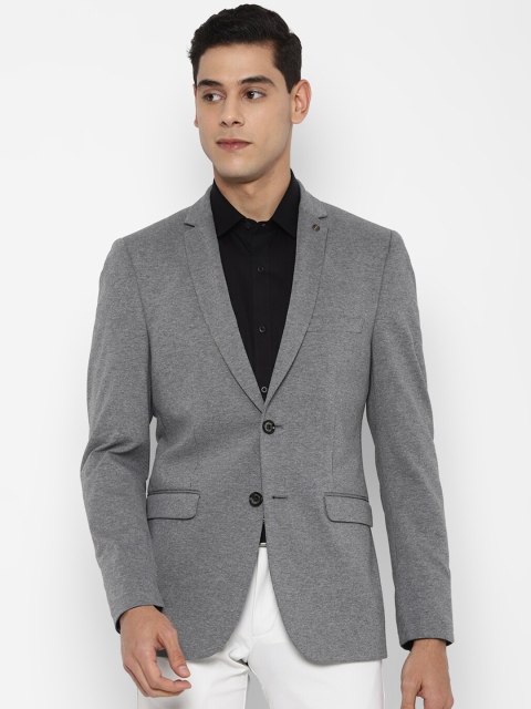 

Allen Solly Men Grey Self Design Slim-Fit Single-Breasted Blazer