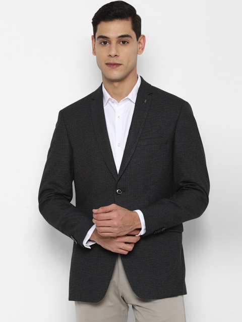 

Allen Solly Men Black Self Design Slim Fit Single Breasted Blazer