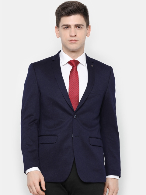 

Allen Solly Men Navy Blue Solid Single-Breasted Slim-Fit Formal Blazer