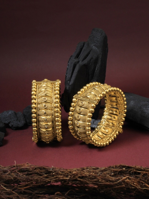 

Adwitiya Collection Set Of 2 Gold-Plated Bangles