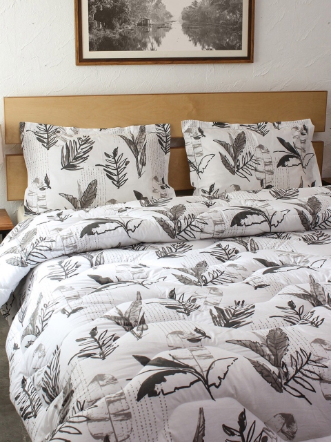 

House This Grey & Black Floral Vanam Pure Cotton Heavy Winter 350 GSM Double Bed Comforter