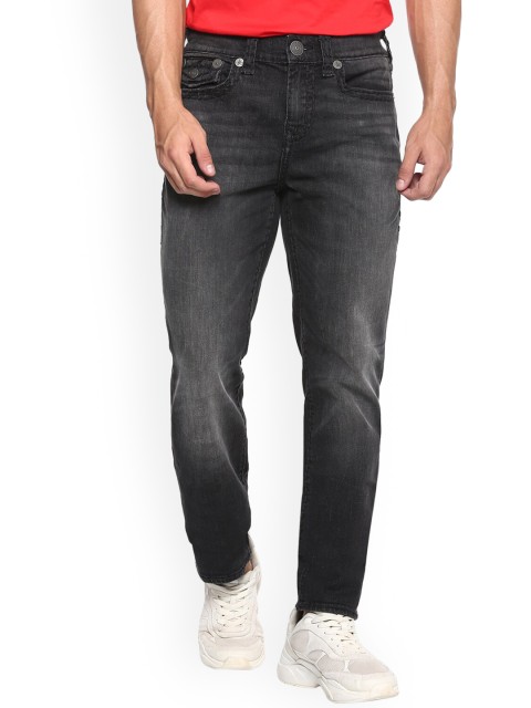 

True Religion Men Black Pure Cotton Light Fade Jeans