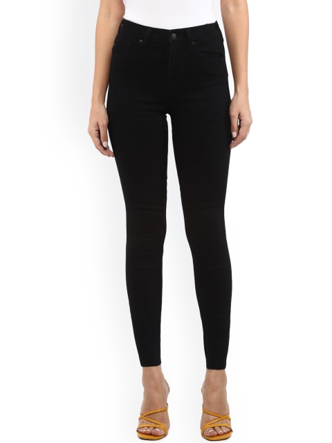 

True Religion Women Black Skinny Fit High-Rise Pure Cotton Jeans