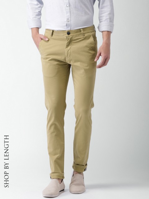 

Mast & Harbour Men Khaki Solid Skinny Fit Chino Trousers