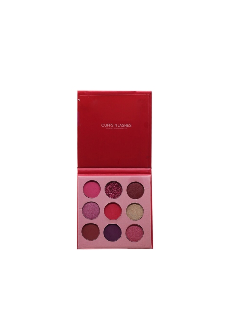 

CUFFS N LASHES Women 9 Colour Long Lasting Matte Eyeshadow Palette, Black