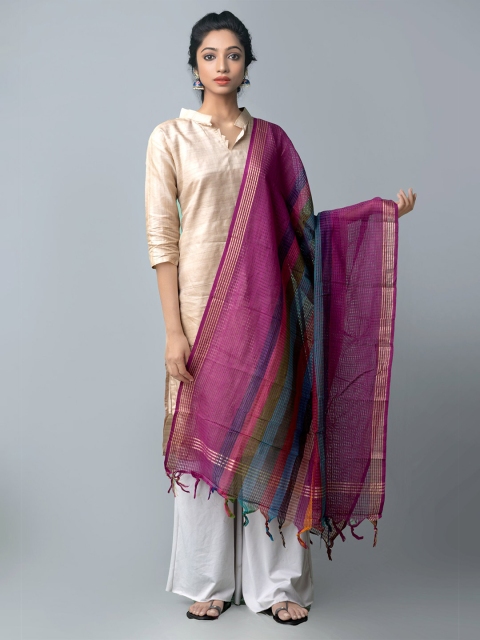

Unnati Silks Multicoloured Woven Design Pure Cotton Dupatta, Multi
