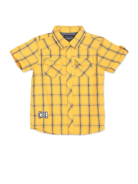 

Cherokee Boys Yellow Checked Casual Shirt