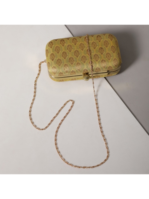 

TRINK Yellow & Tan Textured Box Clutch