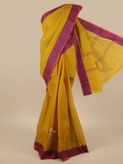 

Pothys Yellow & Magenta Pure Cotton Saree