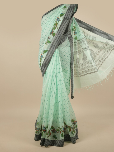 

Pothys Women Green Ethnic Motifs Printed Pure Cotton Saree