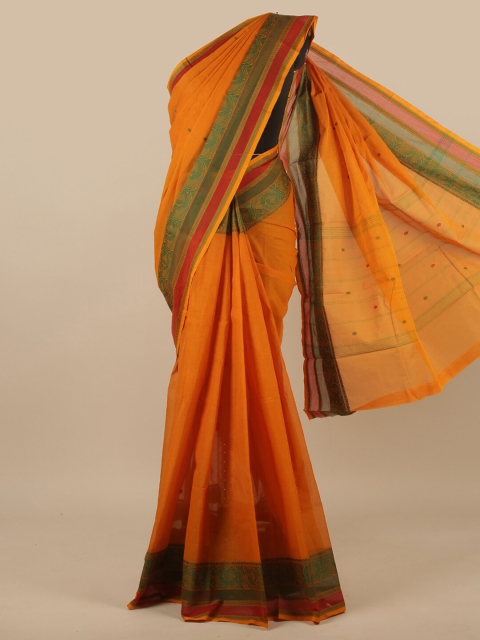 

Pothys Yellow & Green Woven Design Pure Cotton Saree