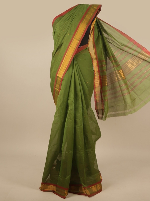 

Pothys Green & Red Zari Pure Cotton Saree