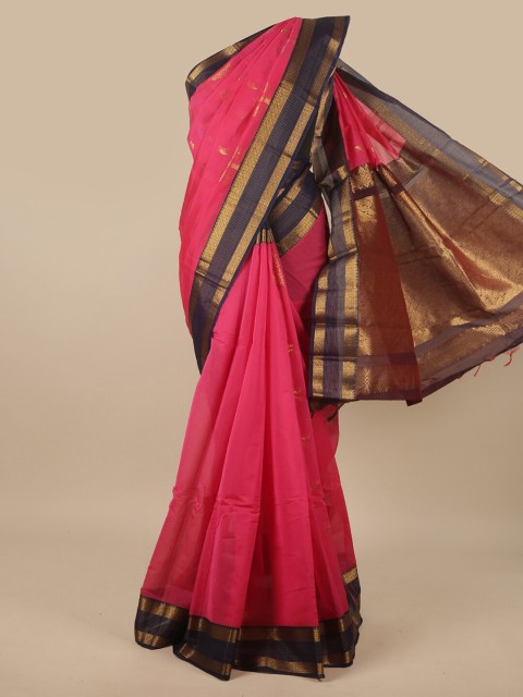 

Pothys Pink & Brown Woven Design Silk Cotton Saree