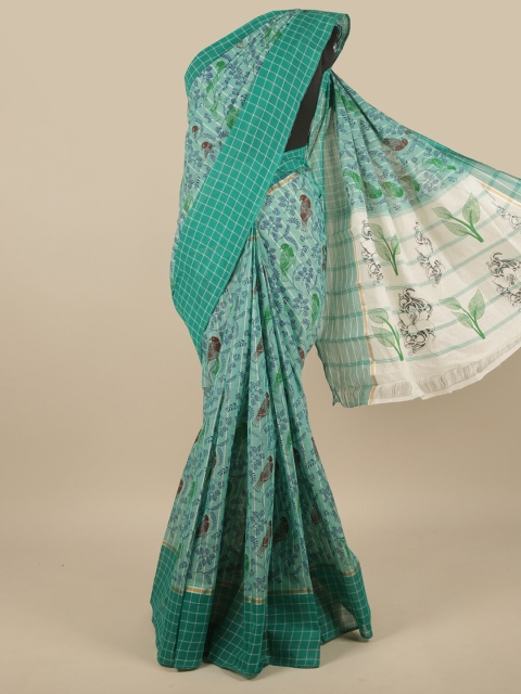 

Pothys Green Woven design Pure Cotton Saree