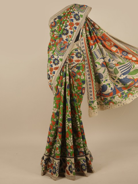 

Pothys Green & Beige Kalamkari Pure Cotton Saree