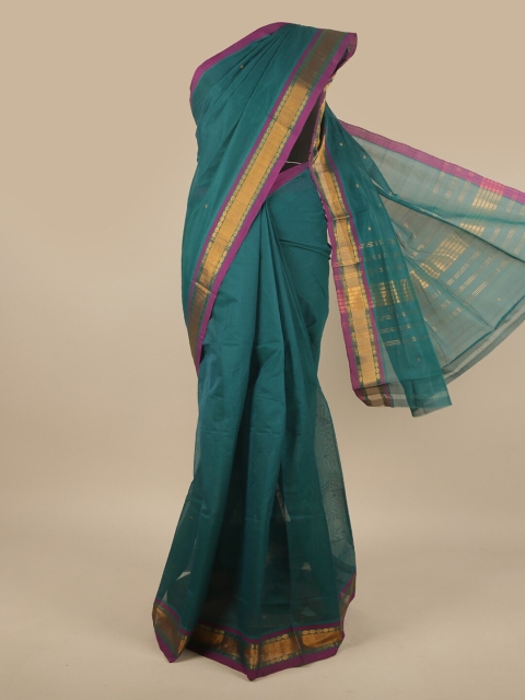 

Pothys Green & Magenta Woven Design Zari Pure Cotton Venkatgiri Saree