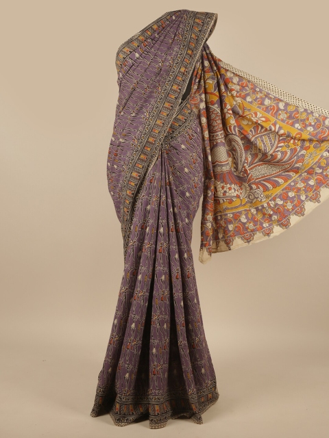 

Pothys Mauve & Yellow Warli Pure Cotton Saree