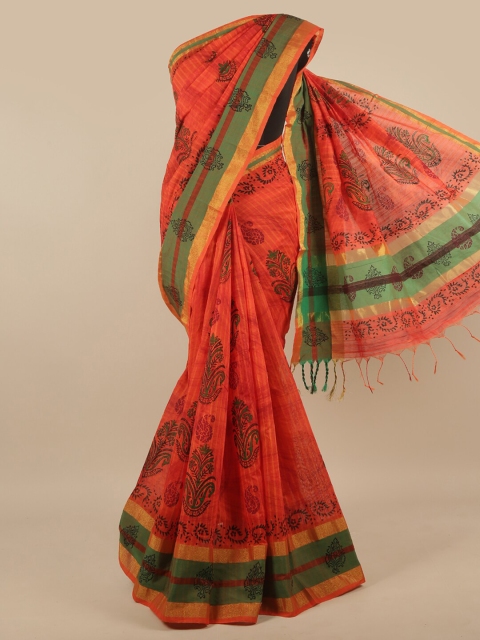 

Pothys Women Red Ethnic Motifs Printed Pure Cotton Saree