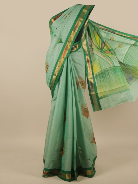 

Pothys Green Printed Pure Cotton Saree