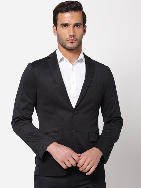 

AD By Arvind Men Black Solid Single-Breasted Formal Blazer