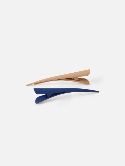 

Accessorize London Women's Blue Tan Set Of 2 Banana Clip