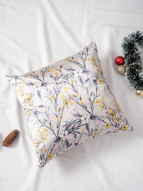 

nestroots Grey Floral Square Cushion Covers