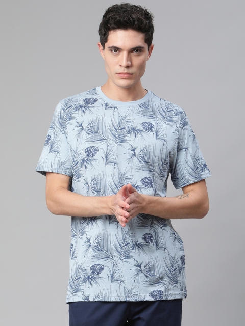 

Marks & Spencer Men Blue Printed Tropical Cotton T-shirt