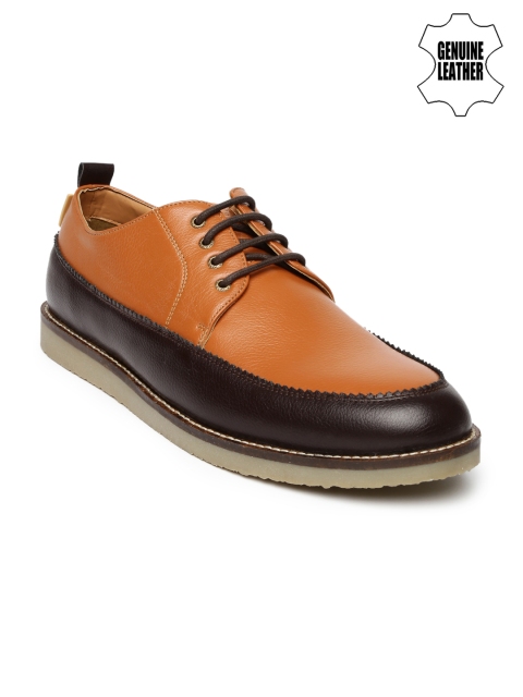 

U.S. Polo Assn. Men Brown Colourblocked Leather Lucas Derbys, Tan