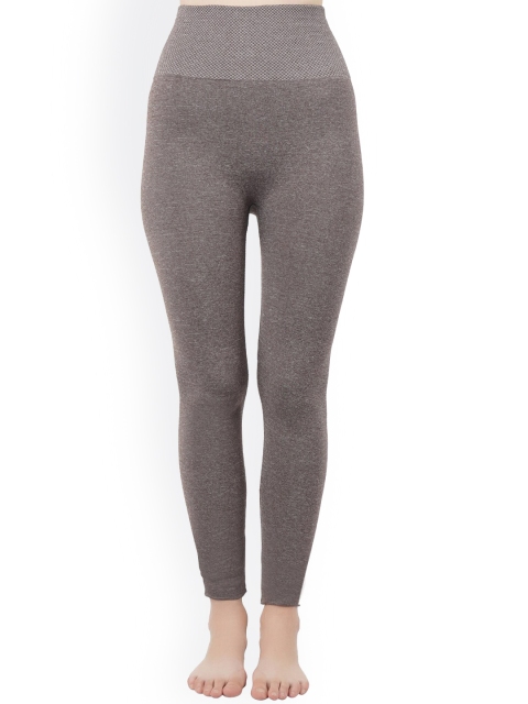 

N2S NEXT2SKIN Women Grey Fleece Solid Thermal Bottoms