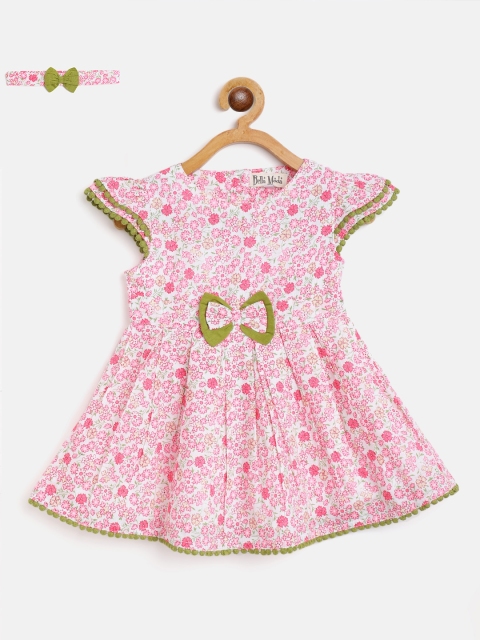 

Bella Moda Pink & Off White Floral Dress
