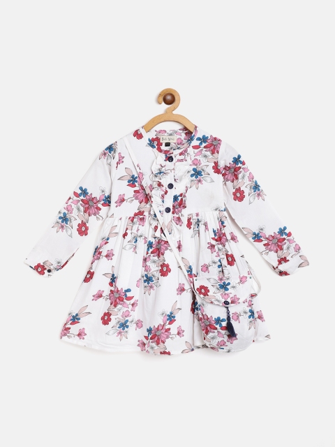 

Bella Moda Girls White & Red Flora Print l Dress