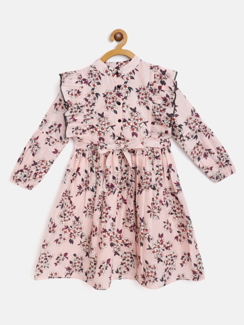 

Bella Moda Pink Pure Cotton Floral Print A-Line Dress