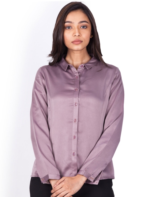 

Zink London Women Mauve Solid Shirt